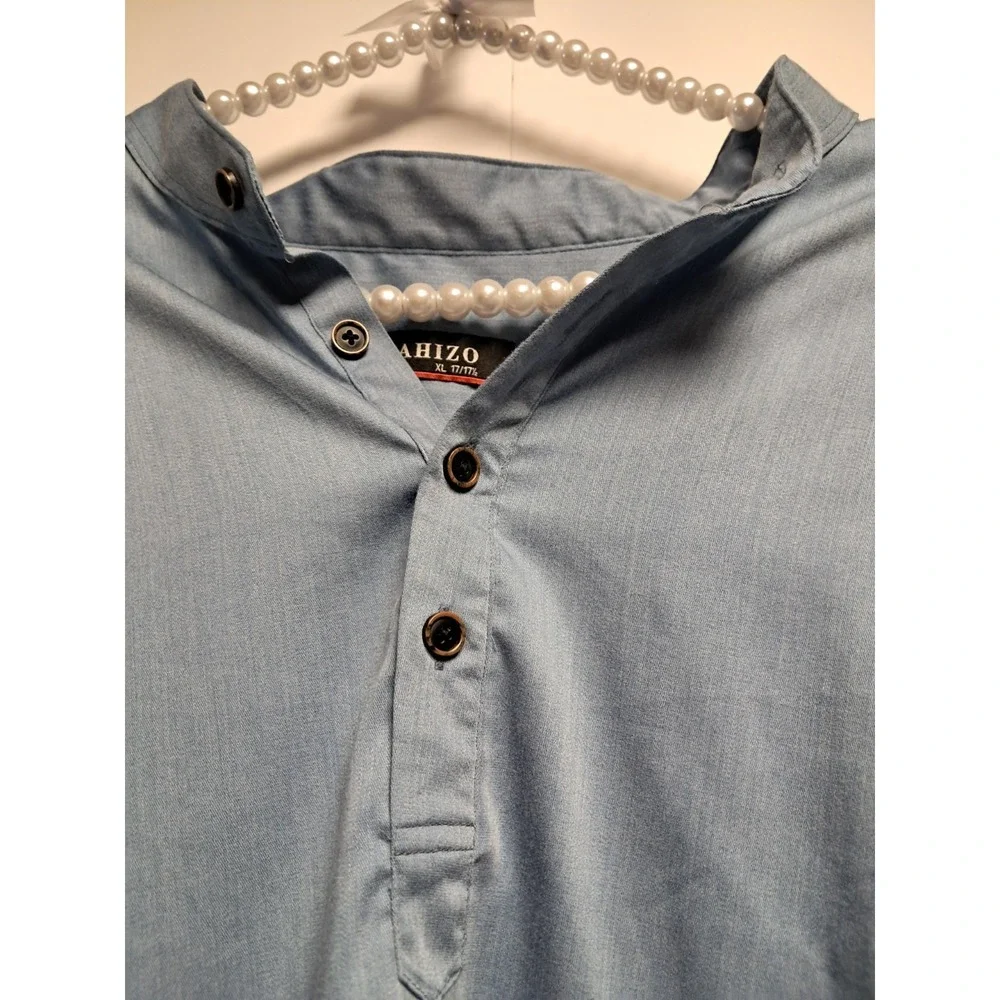 Fahizo Mens Blue Long Sleeve Shirt-size XL. 17/17 1/2 - Picture 4 of 5